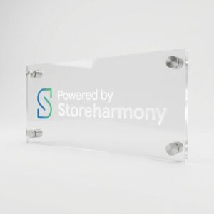 Storefront Branding Sign — Acrylic with Stand