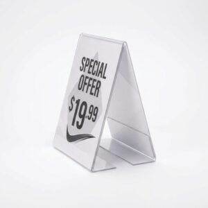 Acrylic Tent Card Sign Holders — Pack of 10