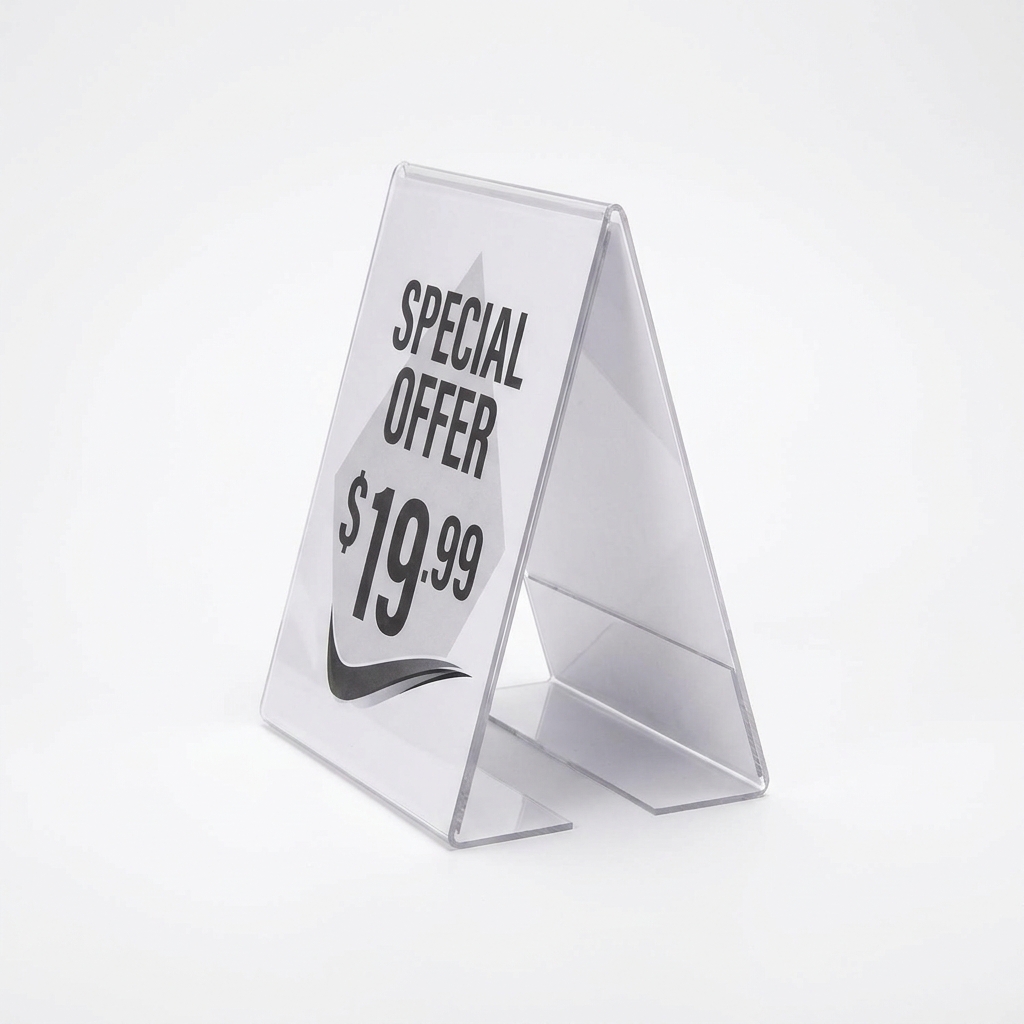 Acrylic Tent Card Sign Holders — Pack of 10